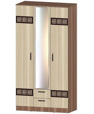 Шкаф "Коста Рика" 3-х створчатый с зеркалом с ящиками 1693 - фото 4578